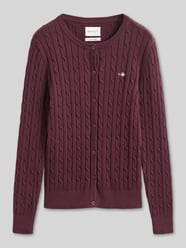 Regular Fit Strickjacke aus Baumwoll-Mix von GANT Bordeaux - 6