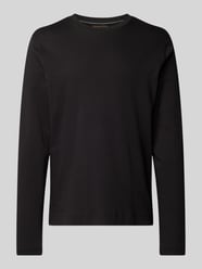 Longsleeve mit geripptem Rundhalsausschnitt von Christian Berg Men Schwarz - 1