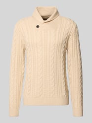 Strickpullover mit Zopfmuster Modell 'CALLUM' von JACK & JONES Premium Beige - 10