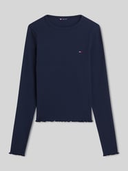 Bluzka z długim rękawem o kroju slim fit z mieszanki bawełny od Tommy Jeans - 42