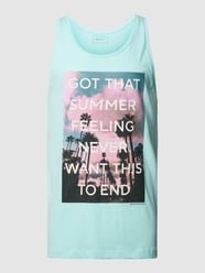Tanktop mit Label-Print von Tom Tailor Denim Türkis - 27