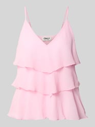 regular fit top met bandjes met volants model 'LINN' van ONLY Fuchsia - 36