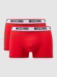 Obcisłe bokserki z dodatkiem streczu w zestawie 2 szt.  od Moschino Swim + Underwear Czerwony - 1