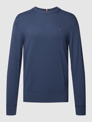 Strickpullover mit Logo-Stitching Modell 'PIMA' von Tommy Hilfiger Blau / Türkis - 26