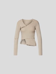 Cropped Longsleeve mit Cut Outs von Jacquemus Beige - 3