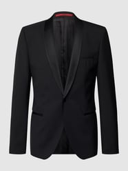 Extra Slim Fit Smokingjacke mit Schalkragen aus Seide Modell 'Alston' von HUGO Grau / Schwarz - 27