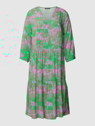 Knielange jurk van viscose met all-over print van Montego Roze - 11