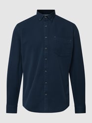 Business-Hemd mit Button-Down-Kragen in unifarbenem Design von Jake*s Blau - 27