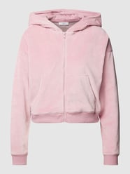 Sweatjack met extra brede schouders en steekzakken van Jake*s Casual Roze - 36