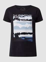 T-shirt z cekinami od Taifun Niebieski - 11