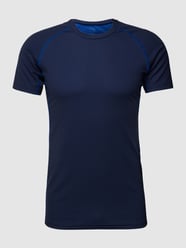 T-Shirt mit Kontraststreifen von Mey Blau - 46