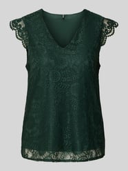 Bluzka o kroju regular fit z obszyciem koronką model ‘OLLINE’ od Pieces - 40