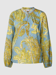 Schluppenbluse mit Paisley-Muster von Emily Van den Bergh Blau - 17