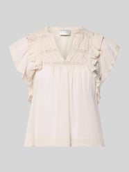 Blouse met volants model 'Jayla' van Neo Noir Beige - 32