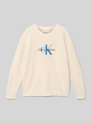 Gebreide pullover met ribboorden van Calvin Klein Jeans Beige - 46