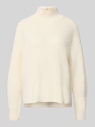 Sweter z dzianiny z żywej wełny ze stójką od windsor. - 3