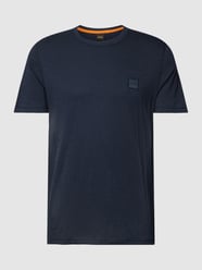 T-Shirt mit Logo-Stitching Modell 'TEGOOD' von BOSS Orange Blau - 34