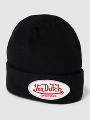 Beanie met labelpatch, model 'CONNY' van Von Dutch Zwart - 17