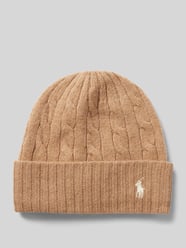 Czapka beanie z wyhaftowanym logo od Polo Ralph Lauren Brązowy - 4