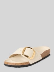 Slides aus Leder mit Dornschließe Modell 'Madrid' von Birkenstock Beige - 6