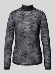 Longsleeve mit Häkelspitze von Jake*s Collection Schwarz - 23