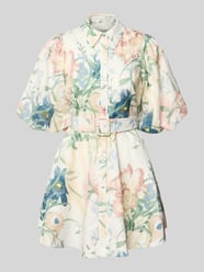 Sukienka mini z mieszanka lnu z bufiaste rękawy model 'OLLIIV' od Ted Baker - 10
