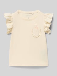 T-shirt o kroju regular fit z falbankami od Blue Seven - 18
