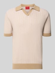 Regular Fit Poloshirt aus Baumwoll-Leinen-Mix Modell 'SEEROY' von HUGO Beige - 7
