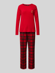 Pyjama mit Brusttasche von Lauren Ralph Lauren Rot - 11