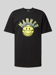 T-Shirt mit Rundhalsausschnitt Modell 'SMILEY' von MARKET Schwarz - 4