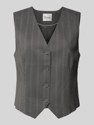 Gilet met V-hals, model 'Tito' van My Essential Wardrobe Grijs / zwart - 5