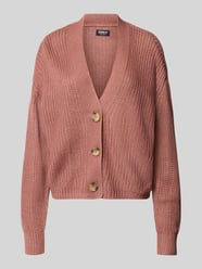 boxy fit gebreid jack met v-hals model 'CAROL' van ONLY Fuchsia - 25