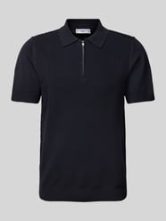 Regular Fit Poloshirt mit Reißverschluss von Mango Blau - 17