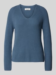 Strickpullover mit U-Ausschnitt von Marc O'Polo Blau - 23