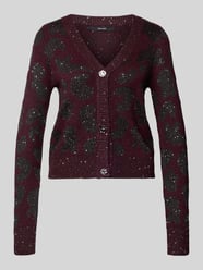 Relaxed fit gebreid jack met wol, model 'ZUZU' van Vero Moda Bordeaux - 35
