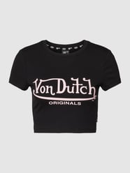 Kort T-shirt met labelprint, model 'ARTA' van Von Dutch Zwart - 6