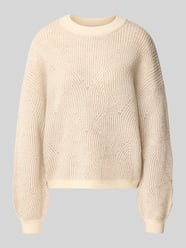 Pullover mit plastischer Strickstruktur von PIECES Beige - 7