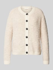 Bouclé Cardigan mit Wollanteil von Tom Tailor Beige - 28