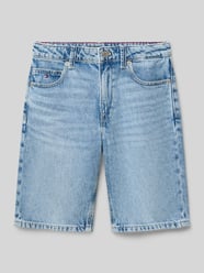 korte jeans in straight fit van een mix van katoen en lyocell van Tommy Hilfiger Teens - 7
