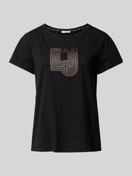 T-Shirt mit Strasssteinbesatz von LIU JO SPORT Schwarz - 35