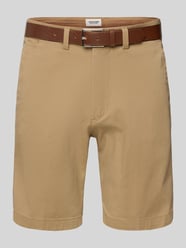 Regular Fit Chino-Shorts mit Gürtel Modell 'MARCO FRANCO' von JACK & JONES Beige - 46