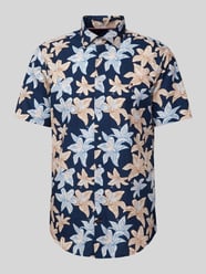 Regular Fit Business-Hemd mit Allover-Muster von Tommy Hilfiger Tailored Blau - 14