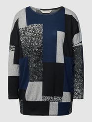 Oversized Longsleeve mit grafischem Muster von Apricot Blau - 33