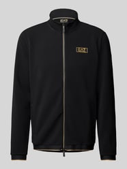 Sweatjacke mit Strukturmuster Modell 'GOLD LABEL' von EA7 Emporio Armani Schwarz - 38