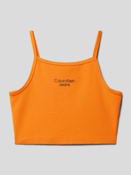 Crop Top mit Label-Print von Calvin Klein Jeans Orange - 10