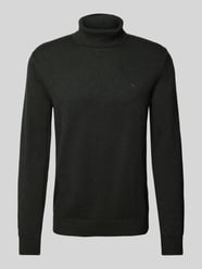 Rollkragenpullover mit Woll-Anteil und Label-Stitching von Christian Berg Men Grün - 12