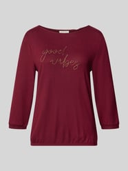 Langarmshirt mit Glitzer-Schriftzug Good Vibes von Tom Tailor Bordeaux - 31