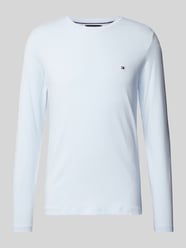 Regular Fit Longsleeve aus Viskose mit Label-Stitching von Tommy Hilfiger Blau - 31