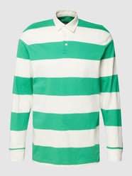 Poloshirt mit langen Ärmeln Modell 'relaxed striped' von Tom Tailor Denim Grün - 36