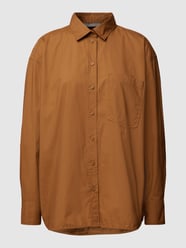 Overhemdblouse met borstzak voor dames van Jake*s Collection Bruin - 31